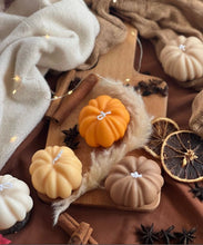 Load image into Gallery viewer, Pumpkin shaped, pumpkin spice soy wax candle 8oz