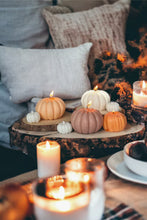 Load image into Gallery viewer, Pumpkin shaped, pumpkin spice soy wax candle 8oz