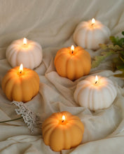 Load image into Gallery viewer, Pumpkin shaped, pumpkin spice soy wax candle 8oz