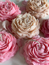 Load image into Gallery viewer, Peony rose shaped soy wax candle | Peony and Gardenia scented