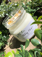 Load image into Gallery viewer, 8oz Glass Vanilla sun -100% hand poured soy wax intention candle" Brings clarity, abundance, wealth"