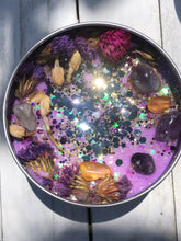 Load image into Gallery viewer, 8oz Tin Moon wind 100% hand poured soy wax intention candle " breaking of bad luck, drive away evil, divination, spiritual and psychic powers"