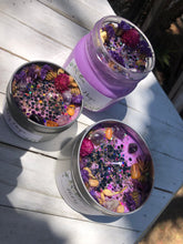 Load image into Gallery viewer, Hand poured soy wax 8oz Glass candle “Moon wind” Amethyst & Herb infused candle| Protection candle