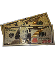 Load image into Gallery viewer, 24k Gold Hundred dollar bills/ Feng shui money /Ancestor money used to attract finances, prosperity and abundance. It symbolizes good fortune and wealth
