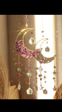 Load image into Gallery viewer, Amethyst moon crystal sun catcher
