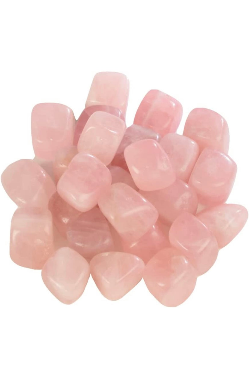 Rose quartz crystal tumbled stone